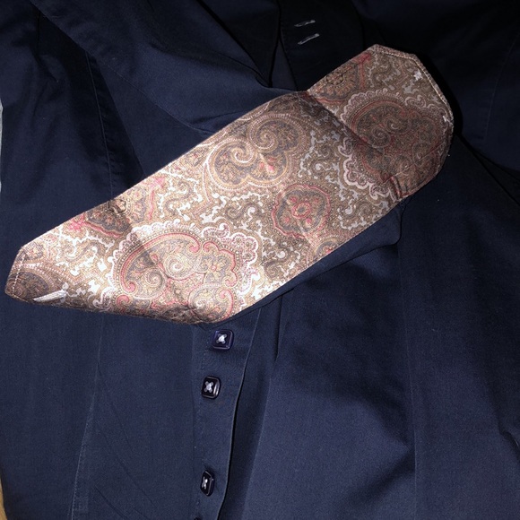 Dark blue Debonair button up shirt size 4 - Picture 2 of 2